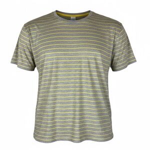 Cabi Paradise Gray & Yellow Stripe Tee Top Women’s Size Large NWT